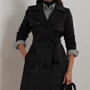 Elegant LAUREN Black Women's Trench Coat